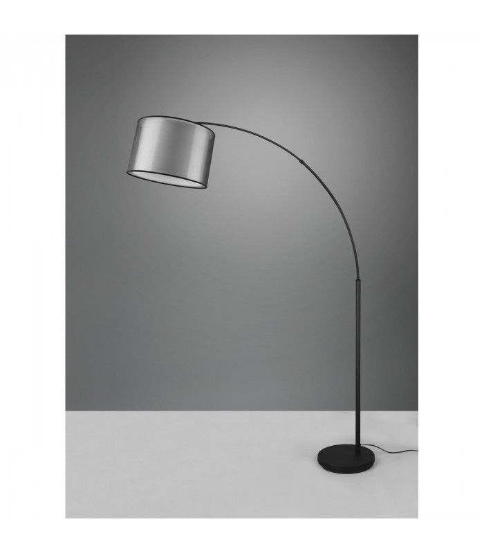 Burton Modern Arc Floor Lamp Black Matt with Footswitch-5