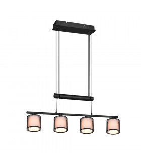 Burton Modern 4 Light Bar Pendant Ceiling Light Black Matt-1