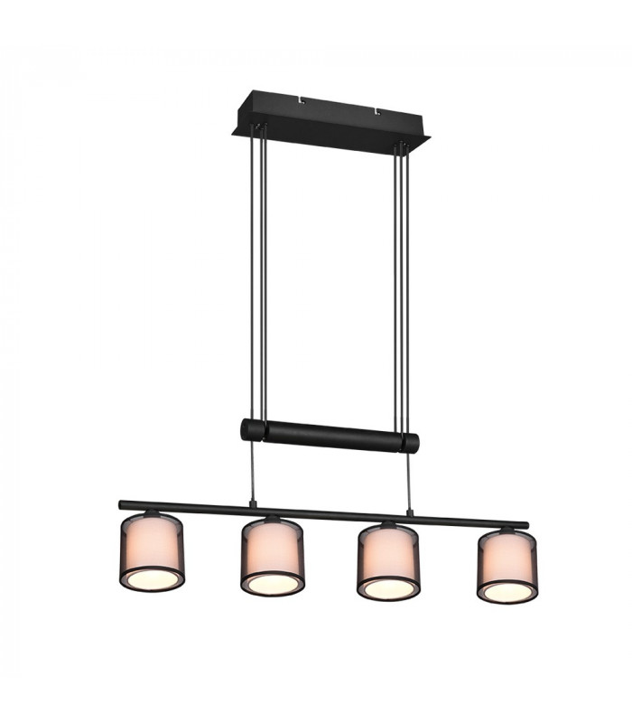 Burton Modern 4 Light Bar Pendant Ceiling Light Black Matt-1