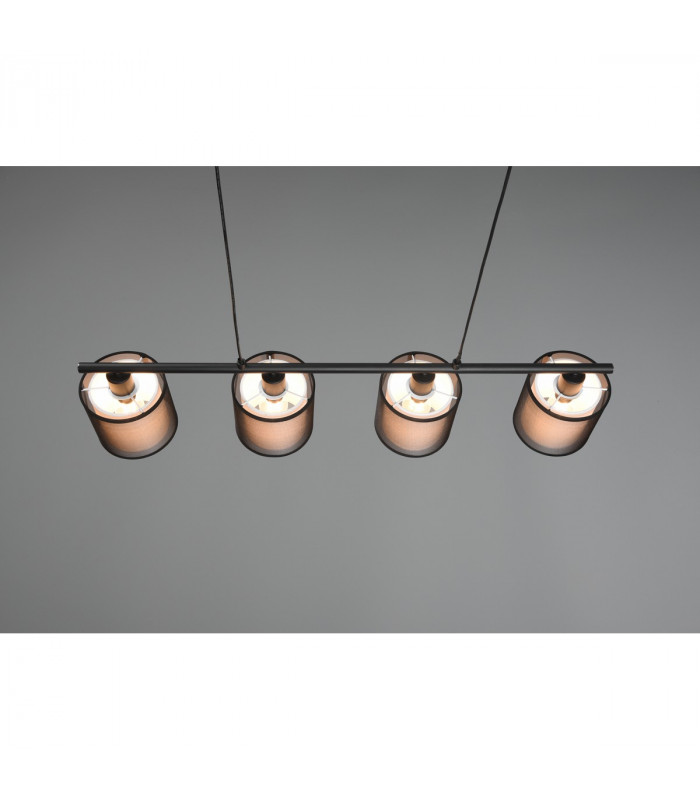 Burton Modern 4 Light Bar Pendant Ceiling Light Black Matt-4