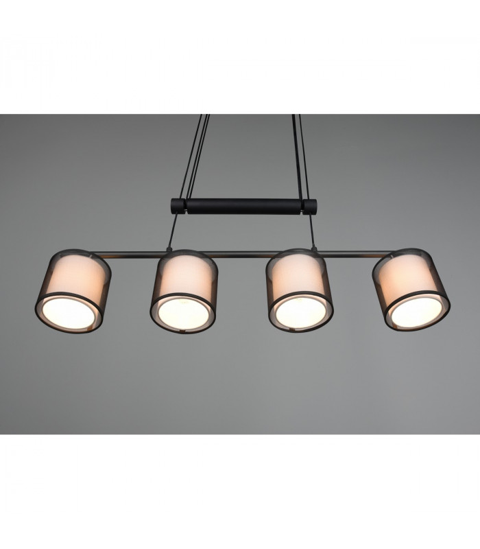 Burton Modern 4 Light Bar Pendant Ceiling Light Black Matt-5
