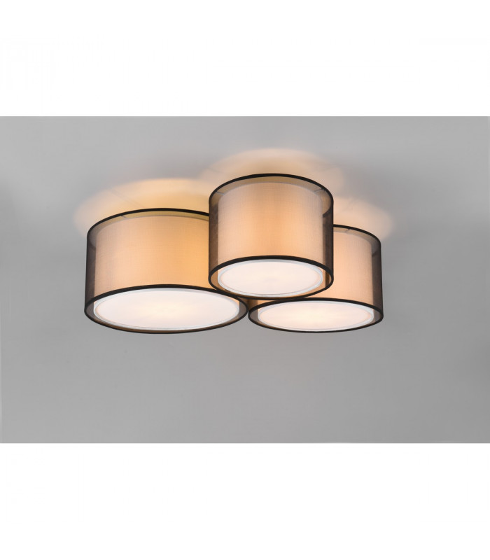 Burton Modern 3 Light Cylindrical Ceiling Light Black Matt-2
