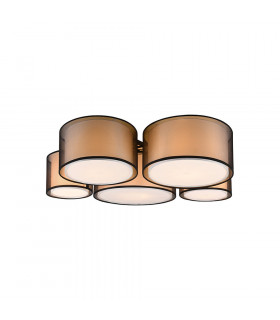 Burton Modern 5 Light Cylindrical Ceiling Light Black Matt-1