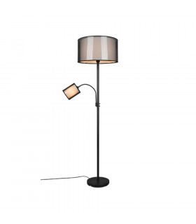 Burton Modern Floor Lamp with Shade Black Matt-1