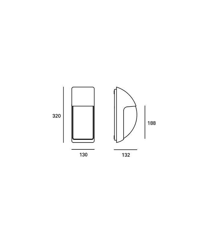 1 Light Outdoor Wall Light Grey IP65 - 2