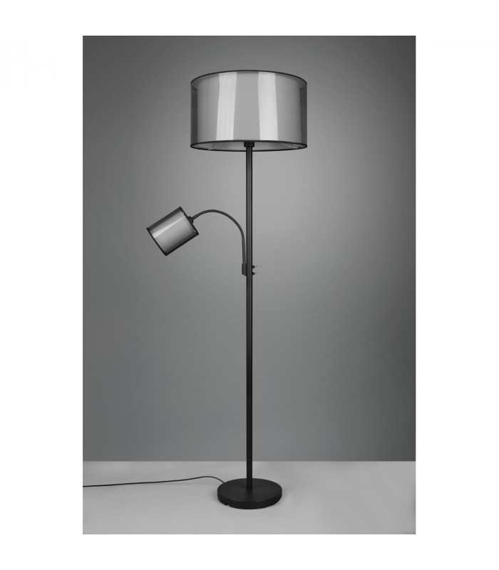 Burton Modern Floor Lamp with Shade Black Matt-5
