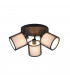 Burton Modern 3 Light Multi Arm Semi Flush Ceiling Lamp Black Matt-1
