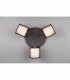 Burton Modern 3 Light Multi Arm Semi Flush Ceiling Lamp Black Matt-3