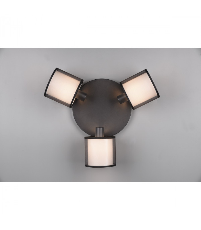 Burton Modern 3 Light Multi Arm Semi Flush Ceiling Lamp Black Matt-3