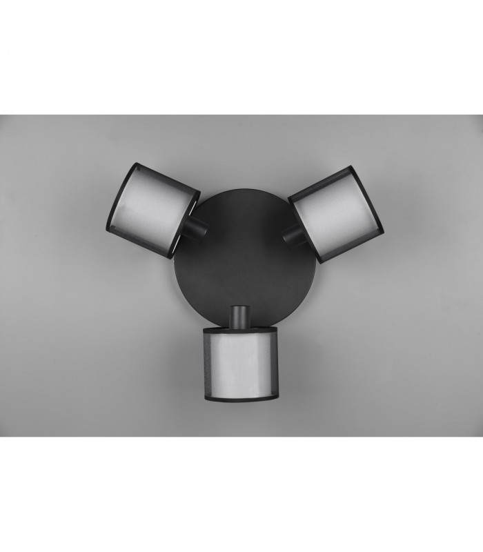 Burton Modern 3 Light Multi Arm Semi Flush Ceiling Lamp Black Matt-5