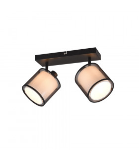 Burton Modern 2 Light Twin Ceiling Spotlight Black Matt-1