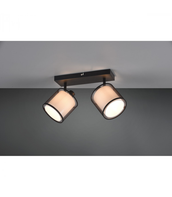 Burton Modern 2 Light Twin Ceiling Spotlight Black Matt-2