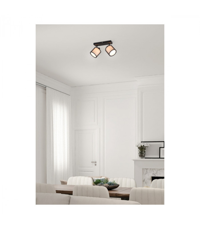 Burton Modern 2 Light Twin Ceiling Spotlight Black Matt-6