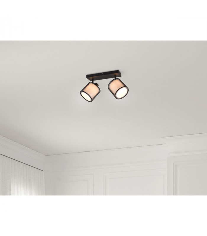 Burton Modern 2 Light Twin Ceiling Spotlight Black Matt-7