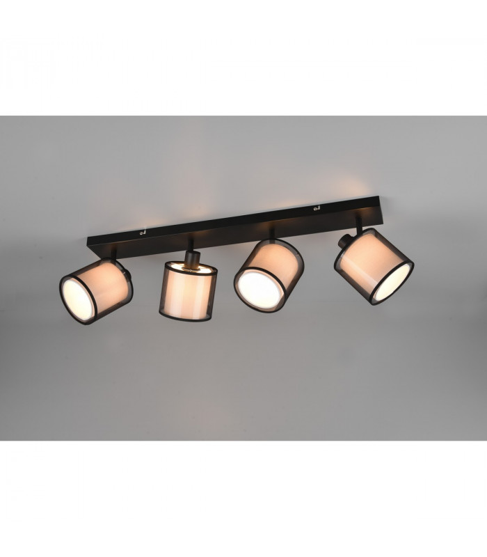 Burton Modern 4 Light Ceiling Spotlight Bar Black Matt-2