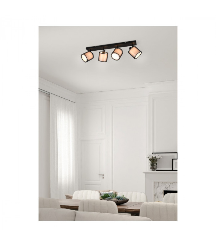 Burton Modern 4 Light Ceiling Spotlight Bar Black Matt-6