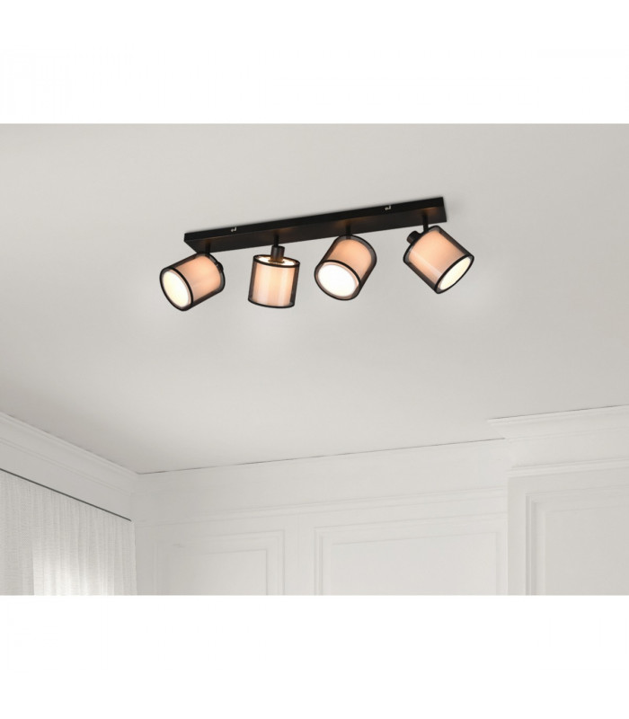 Burton Modern 4 Light Ceiling Spotlight Bar Black Matt-7