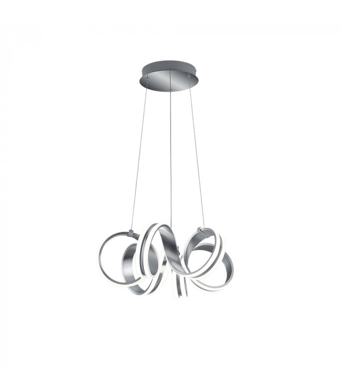Carrera Modern 38W LED Pendant Ceiling Light Brushed aluminium 3000K-1