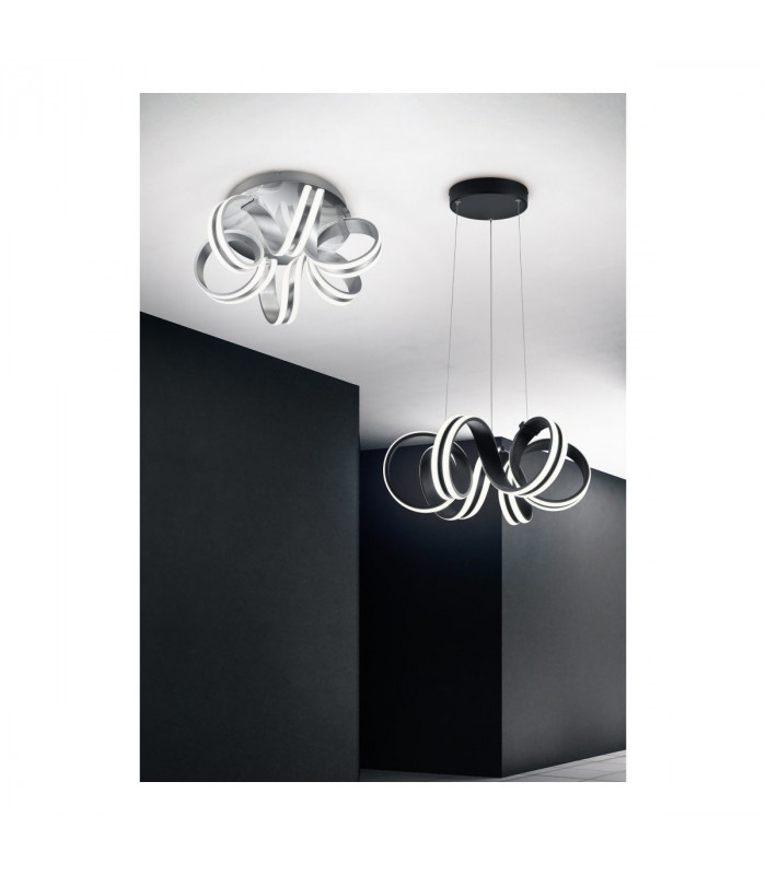 Carrera Modern 38W LED Semi Flush Light Brushed aluminium 3000K-3