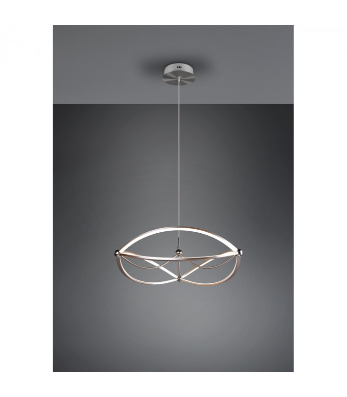 Charivari Modern 42W LED Pendant Ceiling Light Nickel Matt 3000K-2