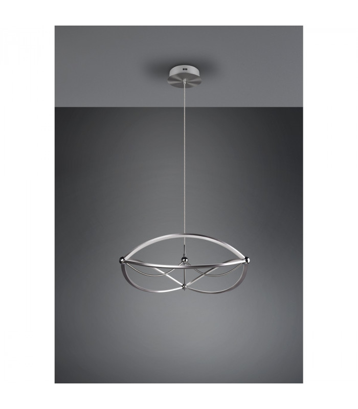 Charivari Modern 42W LED Pendant Ceiling Light Nickel Matt 3000K-3