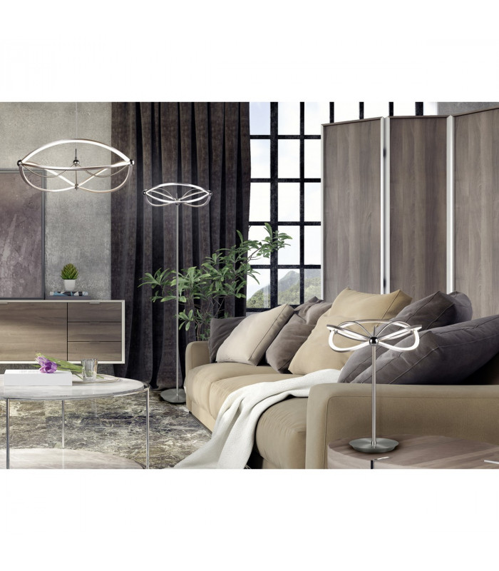 Charivari Modern 26W LED Table Lamp Nickel Matt 3000K-4