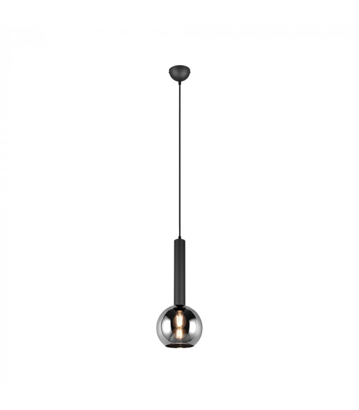 Clayton Modern Dome Pendant Ceiling Light Black Matt-1