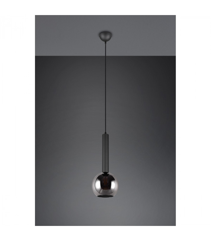 Clayton Modern Dome Pendant Ceiling Light Black Matt-3