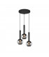 Clayton Modern 3 Light Cluster Pendant Ceiling Light Black Matt-1