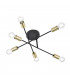 Cross Modern 6 Light Multi Arm Semi Flush Ceiling Lamp Black Matt-1