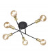 Cross Modern 6 Light Multi Arm Semi Flush Ceiling Lamp Black Matt-2