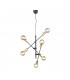 Cross Modern 6 Light Multi Arm Pendant Ceiling Light Black Matt-1