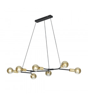 Cross Modern 7 Light Bar Pendant Ceiling Light Black Matt-1