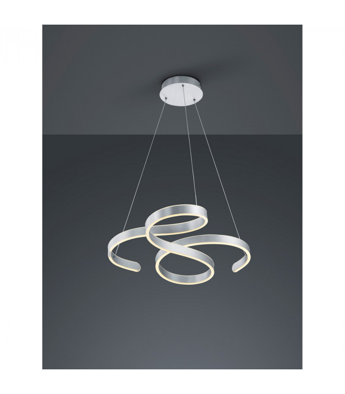 Francis Modern 48W LED Pendant Ceiling Light Brushed aluminium 3000K-2