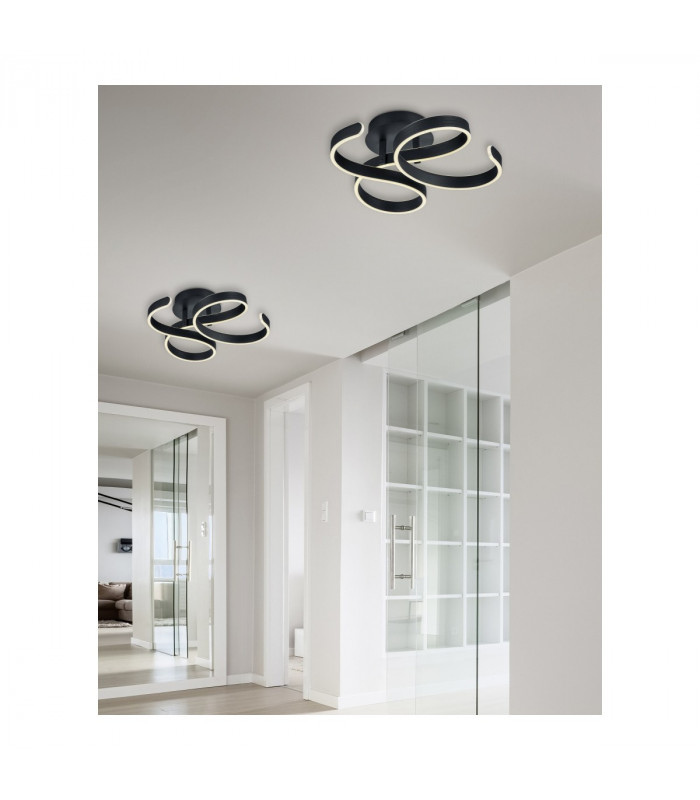 Francis Modern 40W LED Semi Flush Light Anthracite 3000K-3