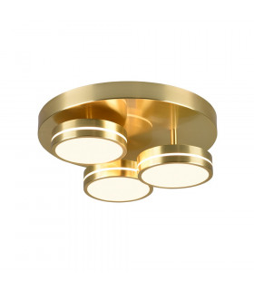 Franklin Modern 3 Light 8.5W LED Semi Flush Light Brass Matt 3000K-1