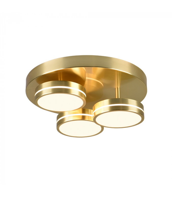 Franklin Modern 3 Light 8.5W LED Semi Flush Light Brass Matt 3000K-1