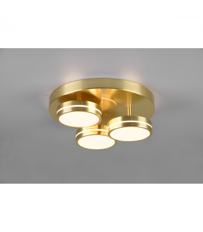 Franklin Modern 3 Light 8.5W LED Semi Flush Light Brass Matt 3000K-2