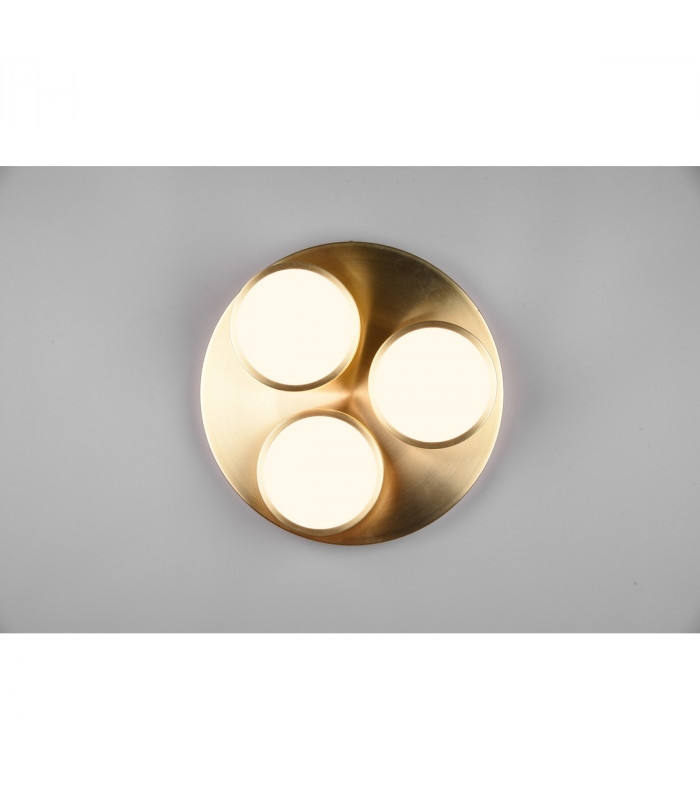 Franklin Modern 3 Light 8.5W LED Semi Flush Light Brass Matt 3000K-3