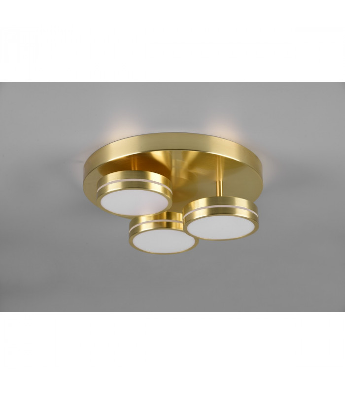 Franklin Modern 3 Light 8.5W LED Semi Flush Light Brass Matt 3000K-4