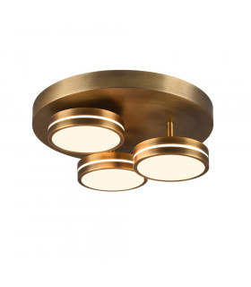 Franklin Modern 3 Light 8.5W LED Semi Flush Light Old brass 3000K-1