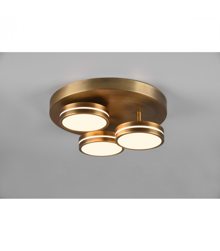 Franklin Modern 3 Light 8.5W LED Semi Flush Light Old brass 3000K-2