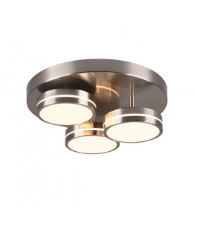 Franklin Modern 3 Light 8.5W LED Semi Flush Light Nickel Matt 3000K-1