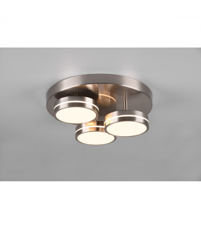 Franklin Modern 3 Light 8.5W LED Semi Flush Light Nickel Matt 3000K-2