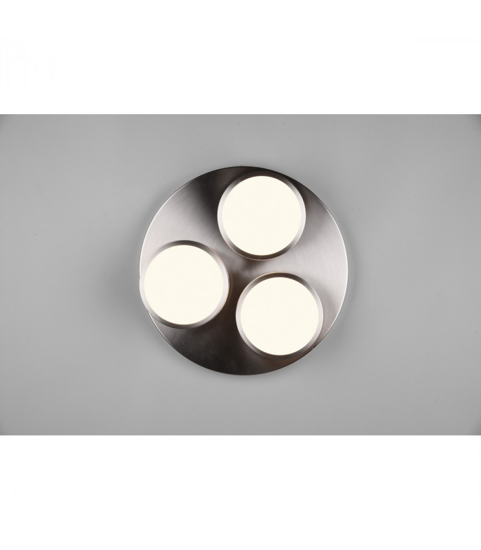 Franklin Modern 3 Light 8.5W LED Semi Flush Light Nickel Matt 3000K-3