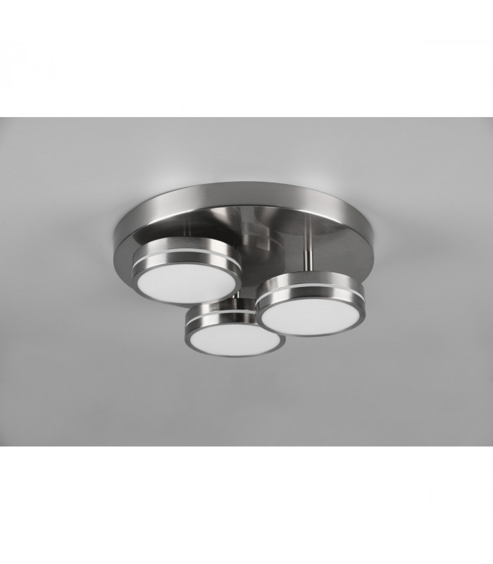 Franklin Modern 3 Light 8.5W LED Semi Flush Light Nickel Matt 3000K-4