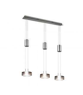 Franklin Modern 3 Light Bar Pendant Ceiling Light Nickel Matt 3000K-1