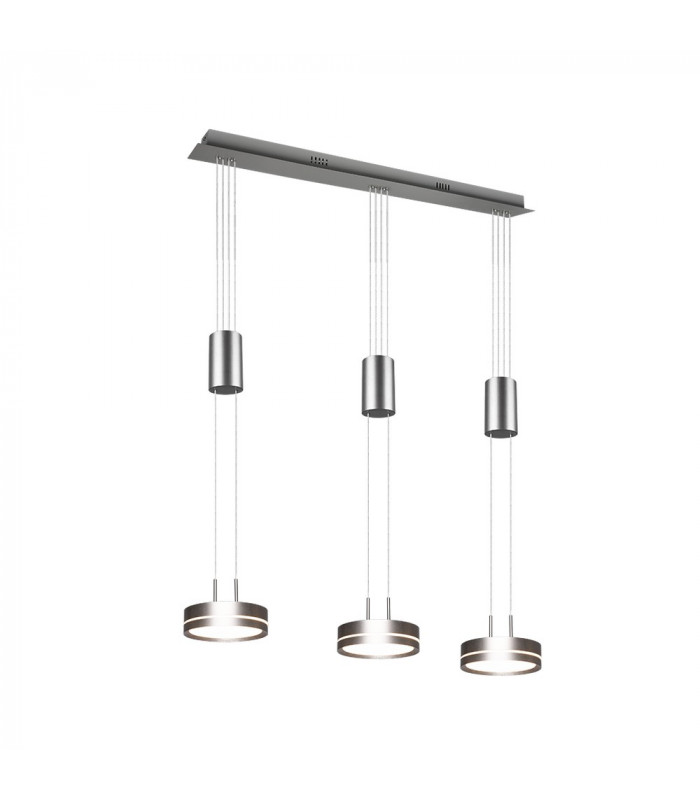 Franklin Modern 3 Light Bar Pendant Ceiling Light Nickel Matt 3000K-1