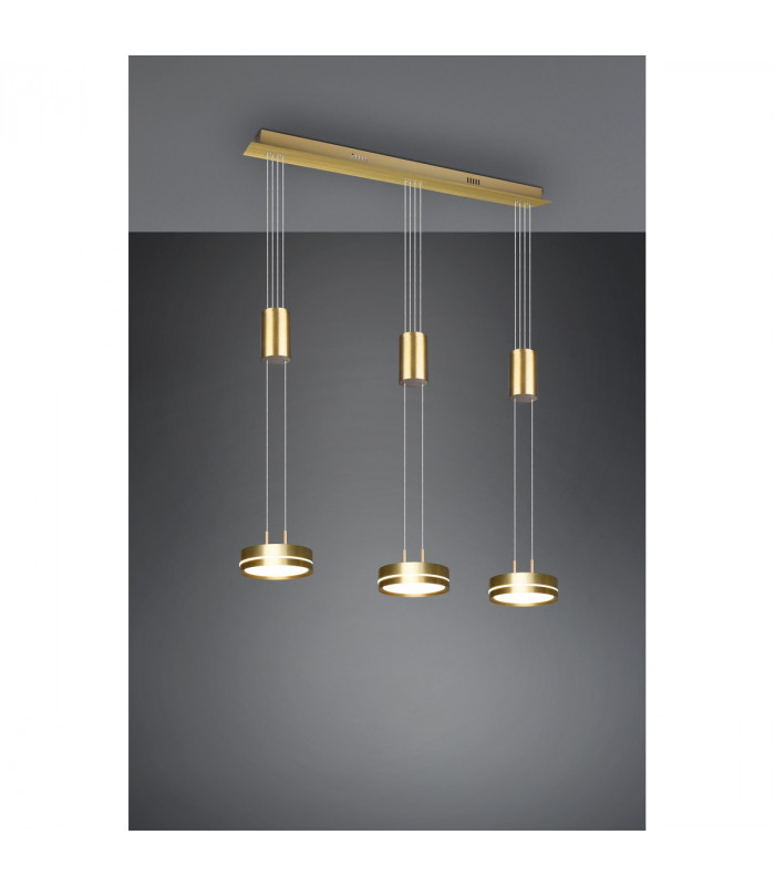 Franklin Modern 3 Light Bar Pendant Ceiling Light Brass Matt 3000K-2