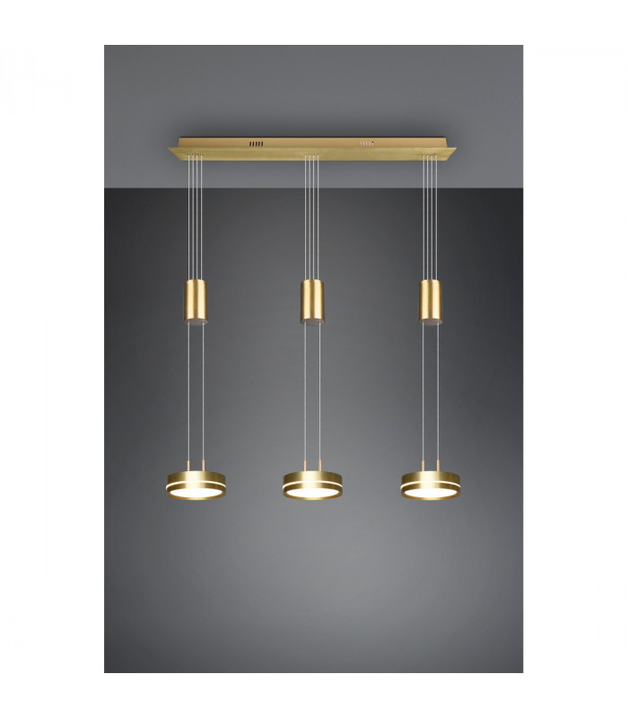 Franklin Modern 3 Light Bar Pendant Ceiling Light Brass Matt 3000K-3